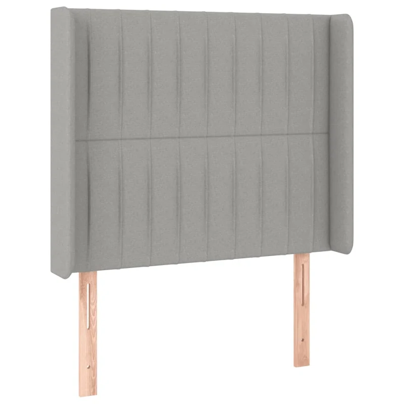 Tête de lit accessoire couchage chambre à coucher meuble à LED 93 x 16 x 118/128 cm tissu gris clair TDL0201228