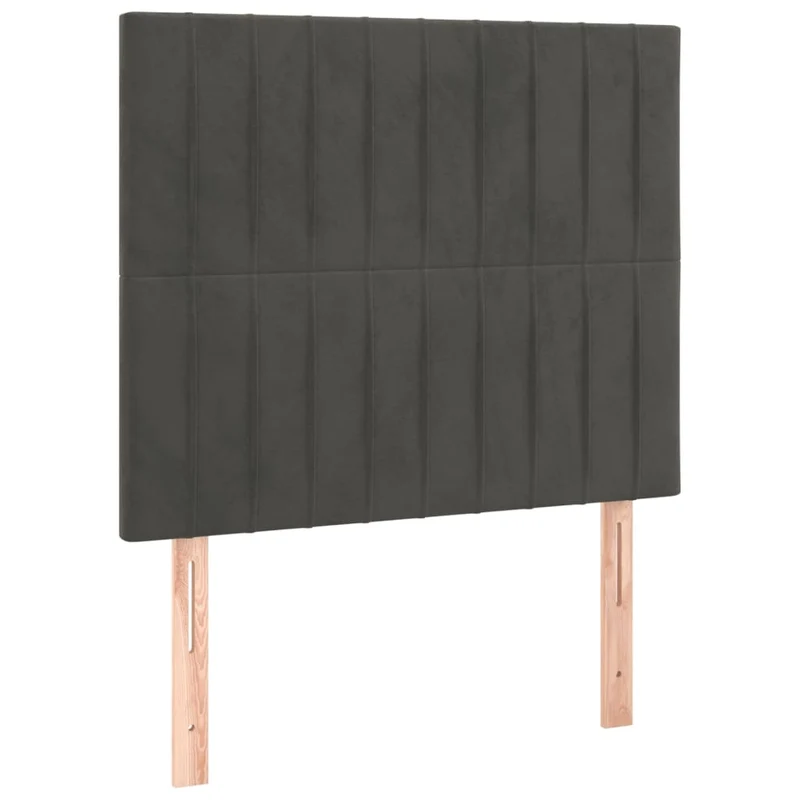 Tête de lit accessoire couchage chambre à coucher meuble à LED 100 x 5 x 118/128 cm tissu velours gris foncé TDL0201203