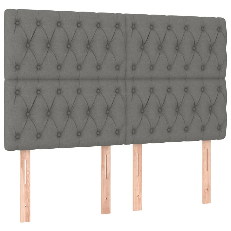 Tête de lit accessoire couchage chambre à coucher meuble à LED 160 x 7 x 118/128 cm tissu gris foncé TDL0201115