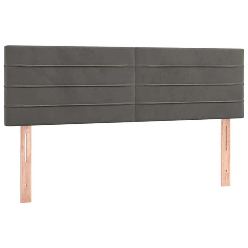 Tête de lit accessoire couchage chambre à coucher meuble à LED 144 x 5 x 78/88 cm tissu velours gris foncé TDL0201148