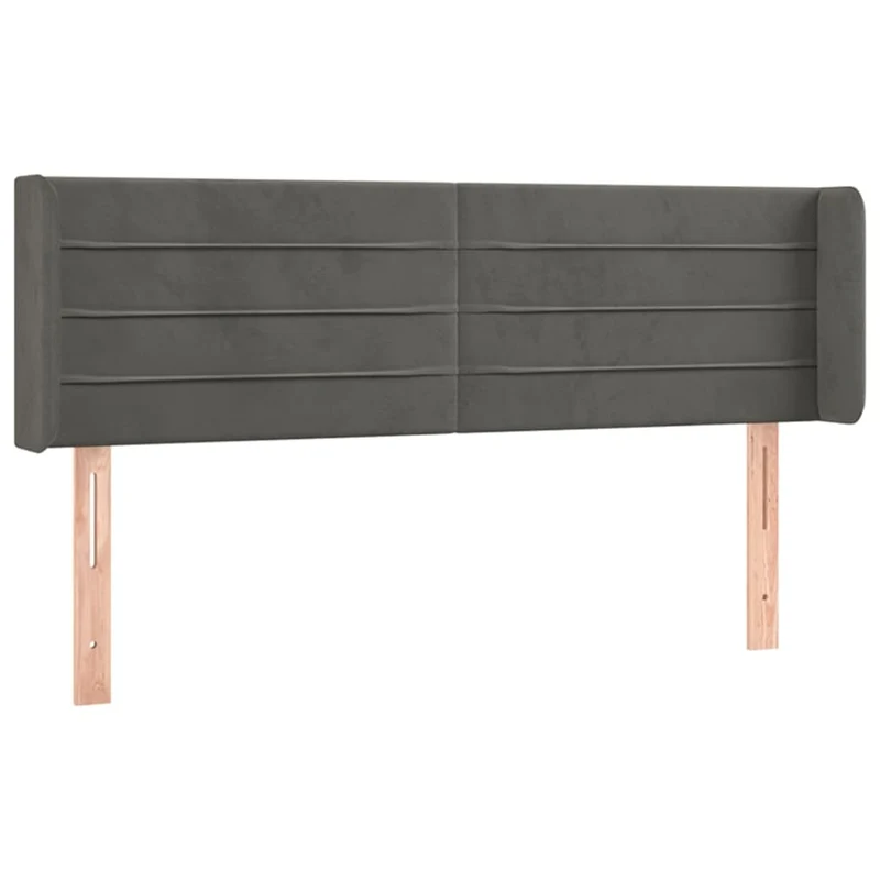 Tête de lit accessoire couchage chambre à coucher meuble à LED 147 x 16 x 78/88 cm tissu velours gris foncé TDL0201125