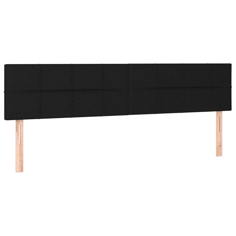 Tête de lit accessoire couchage chambre à coucher meuble à LED 160 x 5 x 78/88 cm tissu noir TDL0200670