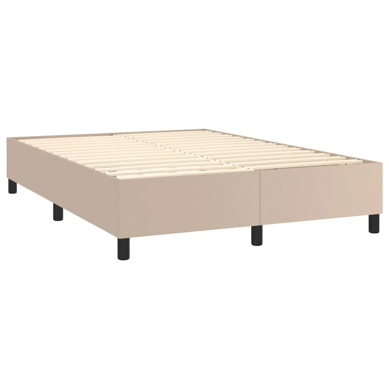 Sommier à lattes sur pieds cadre de lit 140x200 cm synthétique marron clair TDL0207293