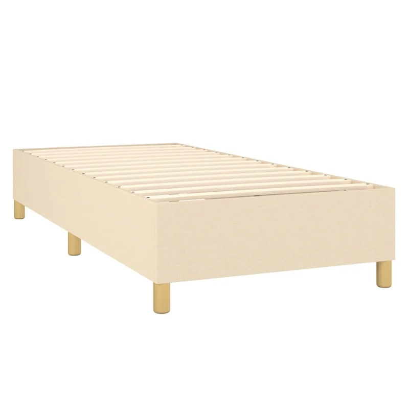 Sommier à lattes sur pieds cadre de lit 100x200 cm tissu crème TDL0207275