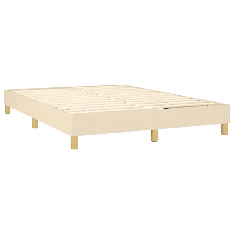 Sommier à lattes sur pieds cadre de lit 140x190 cm tissu crème TDL0207266