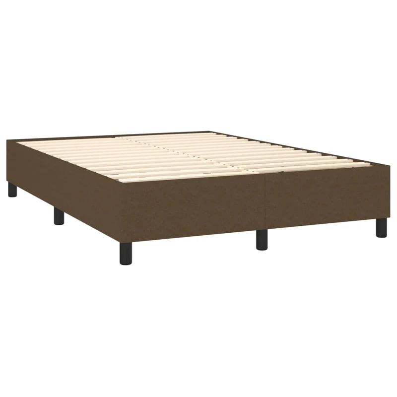 Sommier à lattes sur pieds cadre de lit 140x200 cm tissu marron foncé TDL0207062