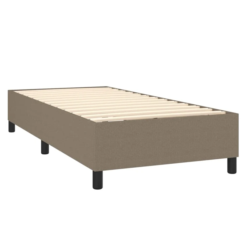 Sommier à lattes sur pieds cadre de lit 90x190 cm tissu taupe TDL0206918