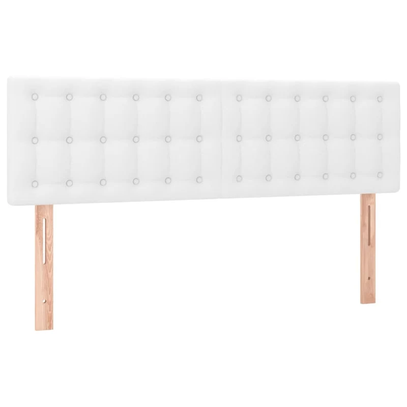 Tête de lit accessoire couchage chambre à coucher meuble capitonné 2 parties 72 x 5 x 78/88 cm synthétique blanc TDL0206589