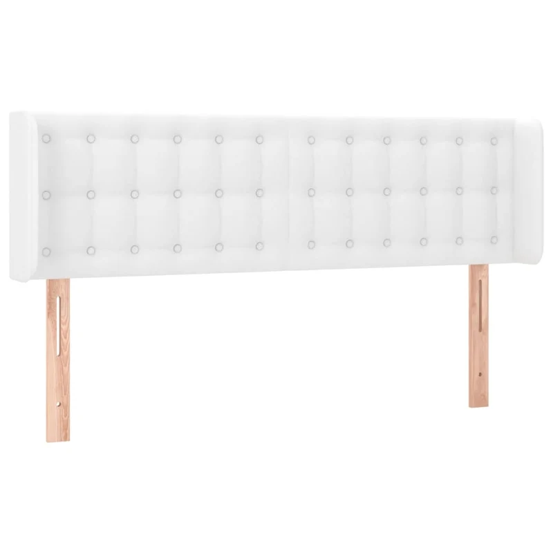 Tête de lit accessoire couchage chambre à coucher meuble avec rebord latéral 147 x 16 x 78/88 cm synthétique blanc TDL0205793