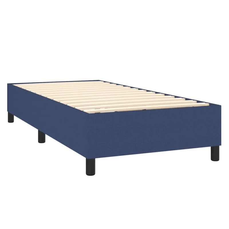 Sommier à lattes sur pieds cadre de lit 90x190 cm tissu bleu TDL0207324