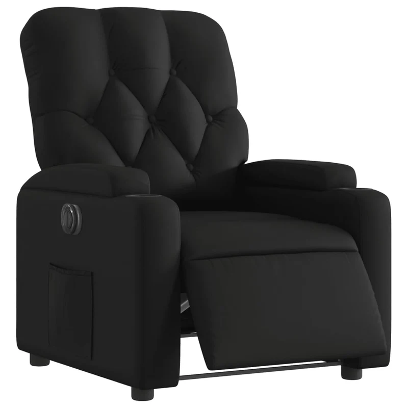 Fauteuil relax TV fonction d'inclinaison électrique très confortable en PVC noir DEC028477