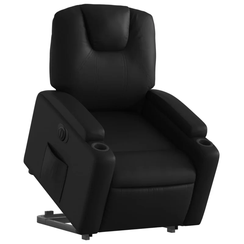 Fauteuil relax TV fonction de levage électrique très confortable en PVC noir DEC028462