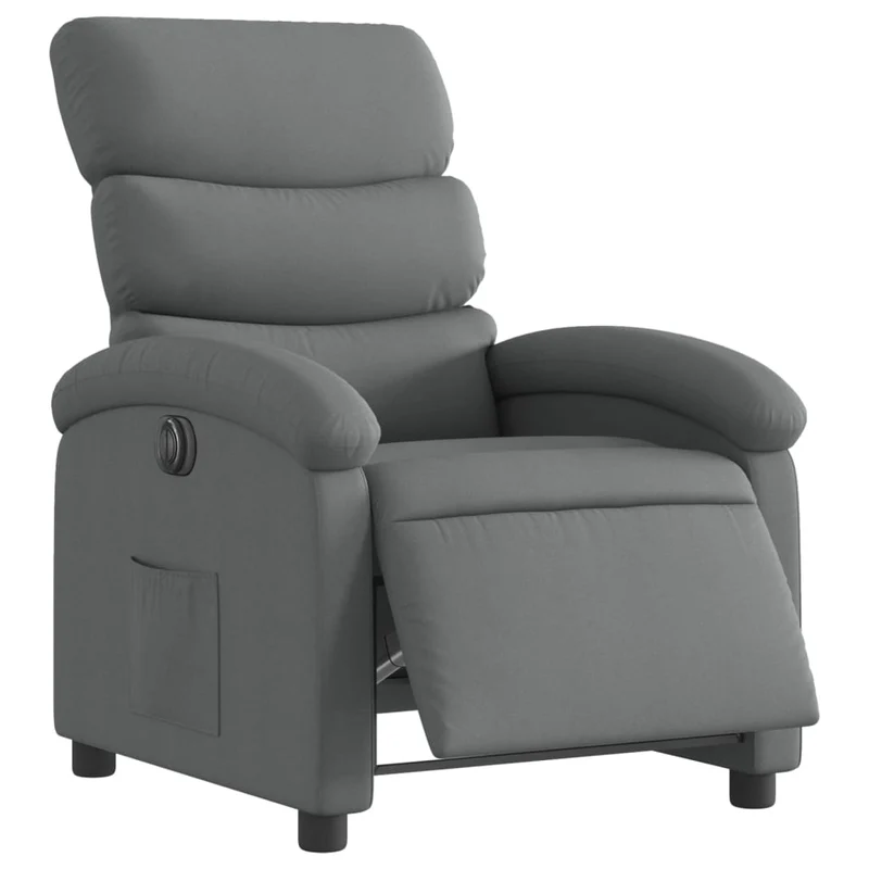 Fauteuil relax TV fonction de levage électrique très confortable en tissu gris foncé DEC028350