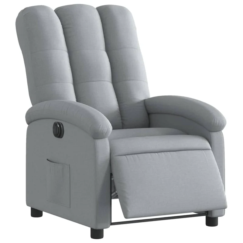 Fauteuil relax TV fonction d'inclinaison électrique très confortable en tissu gris clair DEC028313