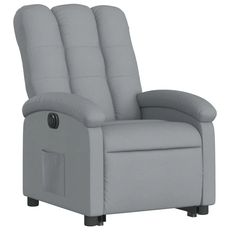Fauteuil relax TV fonction de levage électrique très confortable en tissu gris clair DEC028308