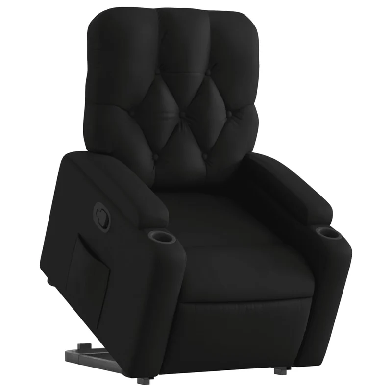 Fauteuil relax TV rembourrage confortable fonction de levage électrique en PVC noir DEC028089
