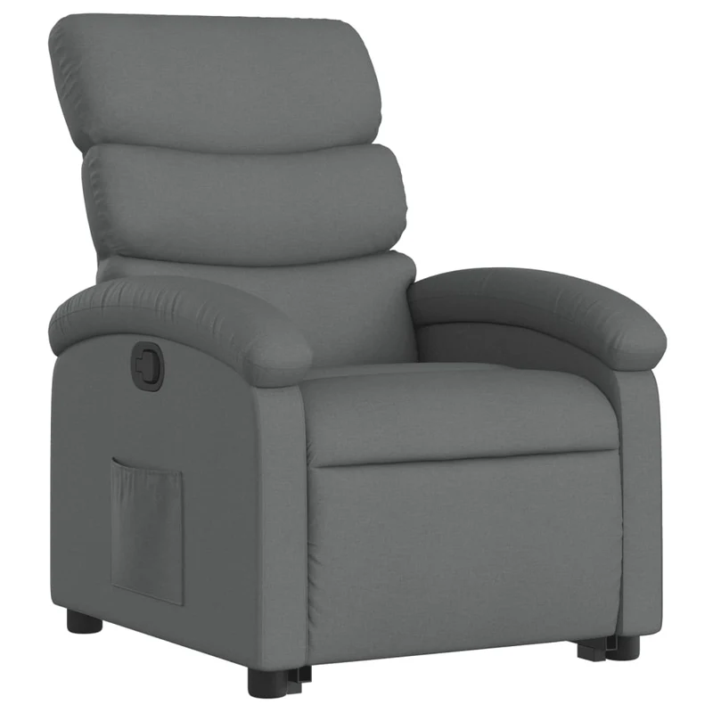 Fauteuil relax TV rembourrage confortable fonction de levage électrique en tissu gris foncé DEC027935
