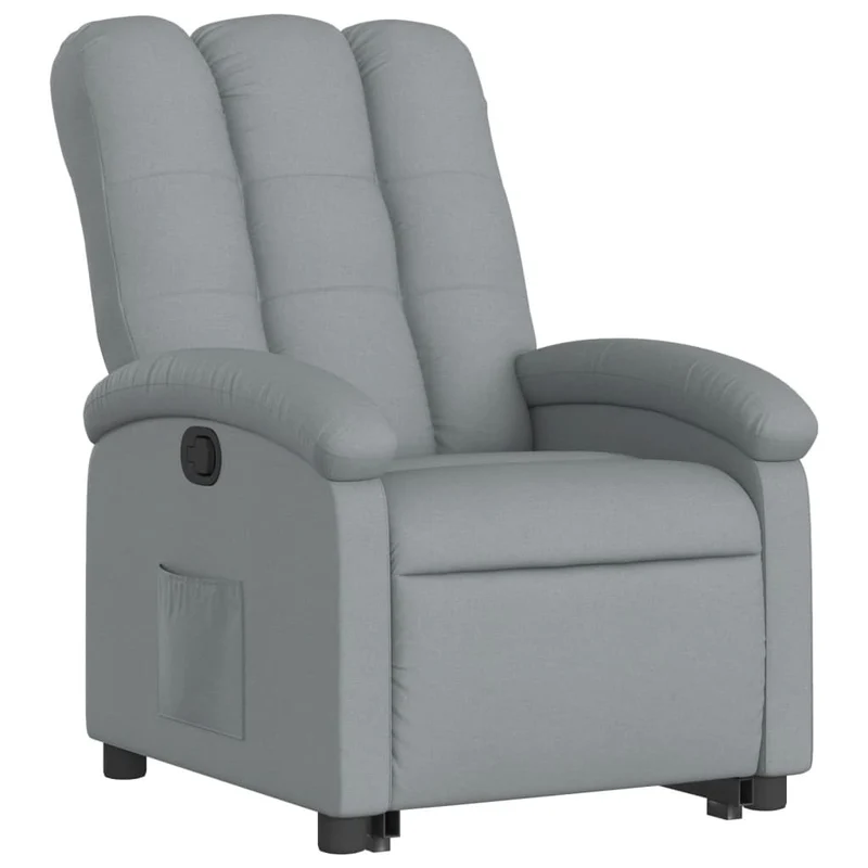 Fauteuil relax TV rembourrage confortable fonction de levage électrique en tissu gris clair DEC027888