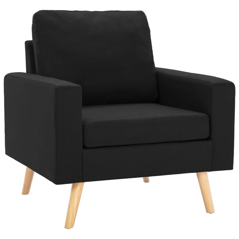 Fauteuil lounge design et moderne avec accoudoirs en tissu noir DEC028658