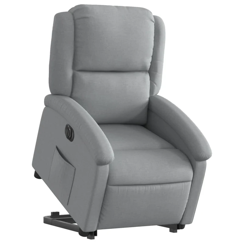 Fauteuil relax TV fonction de levage électrique très confortable en tissu gris clair DEC028302