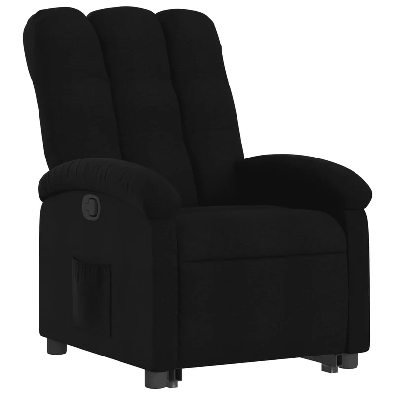 Fauteuil relax TV rembourrage confortable fonction de levage électrique en tissu noir DEC028110