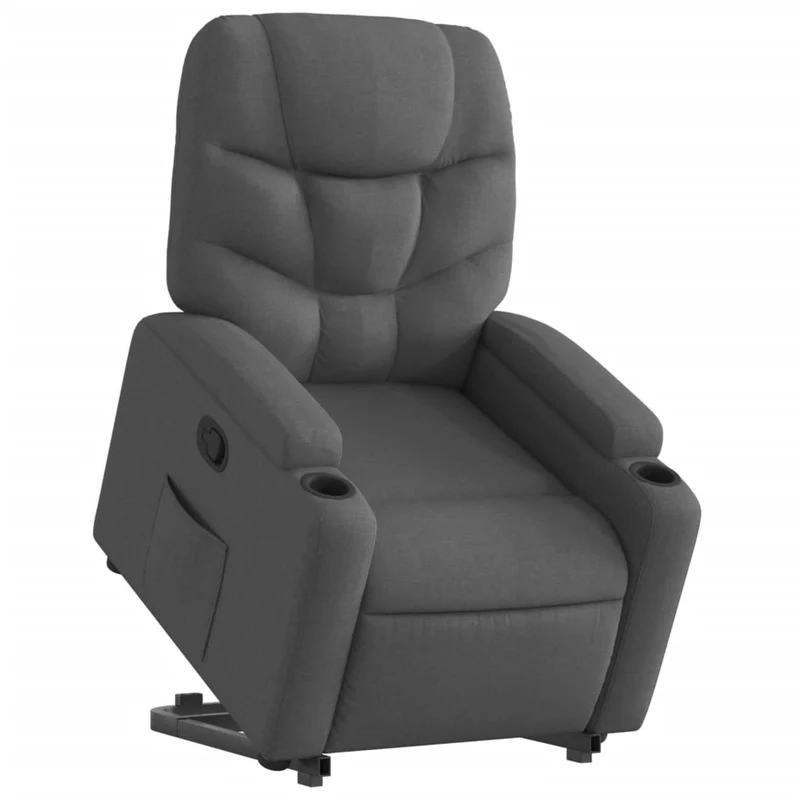 Fauteuil relax TV rembourrage confortable fonction de levage électrique en tissu gris foncé DEC027934