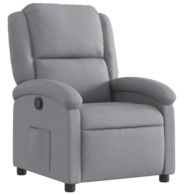 Fauteuil relax TV rembourrage confortable fonction d'inclinaison manuelle en tissu gris clair DEC027894