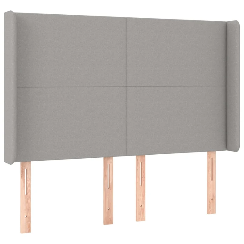 Tête de lit accessoire couchage chambre à coucher meuble à LED 147 x 16 x 118/128 cm tissu gris clair TDL0201386