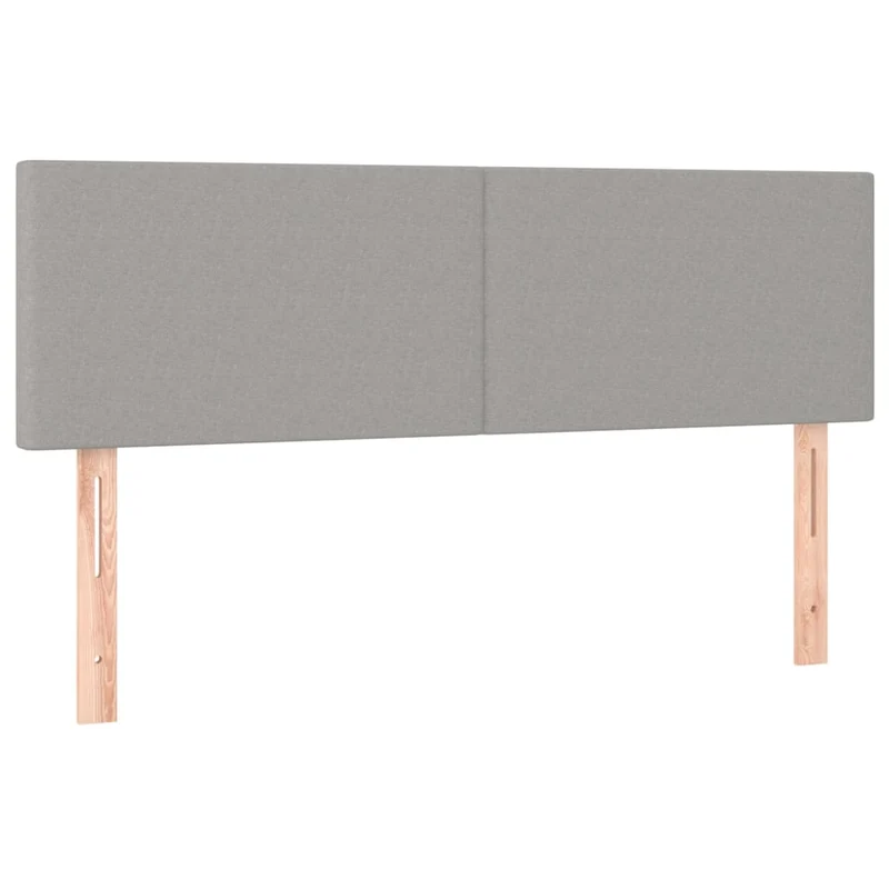 Tête de lit accessoire couchage chambre à coucher meuble à LED 144 x 5 x 78/88 cm tissu gris clair TDL0201399