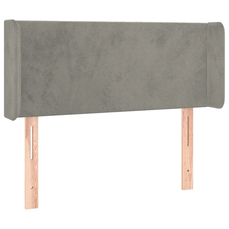 Tête de lit accessoire couchage chambre à coucher meuble à LED 93 x 16 x 78/88 cm tissu velours gris clair TDL0201215