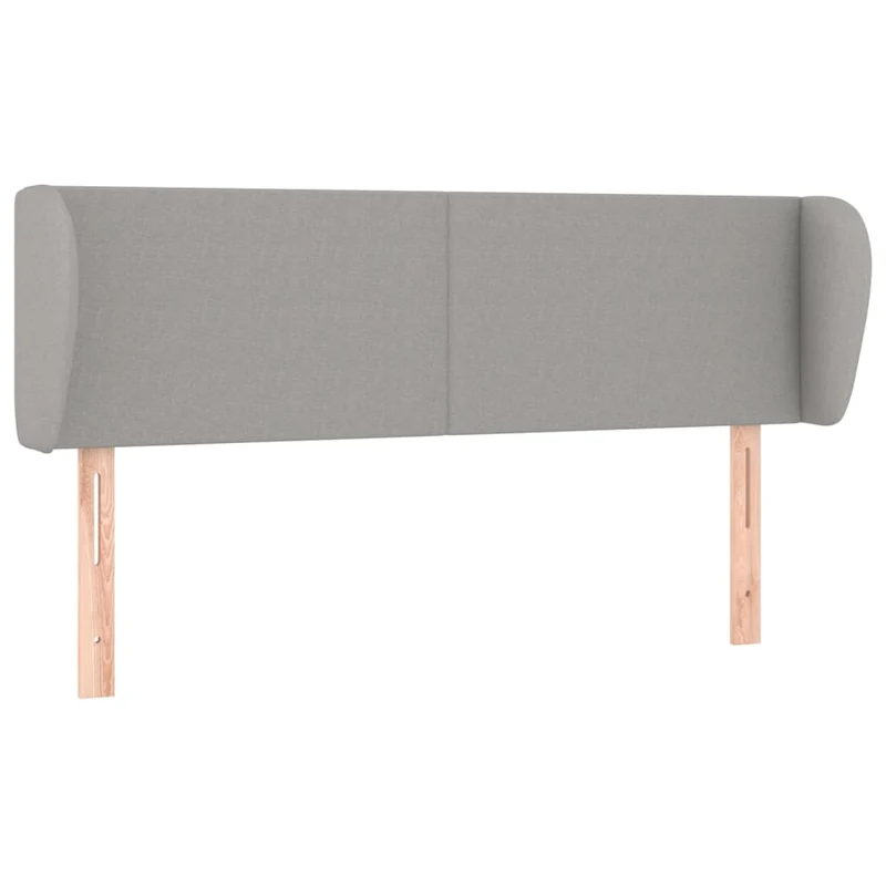 Tête de lit accessoire couchage chambre à coucher meuble avec rebord latéral 147 x 23 x 78/88 cm tissu gris clair TDL0205240
