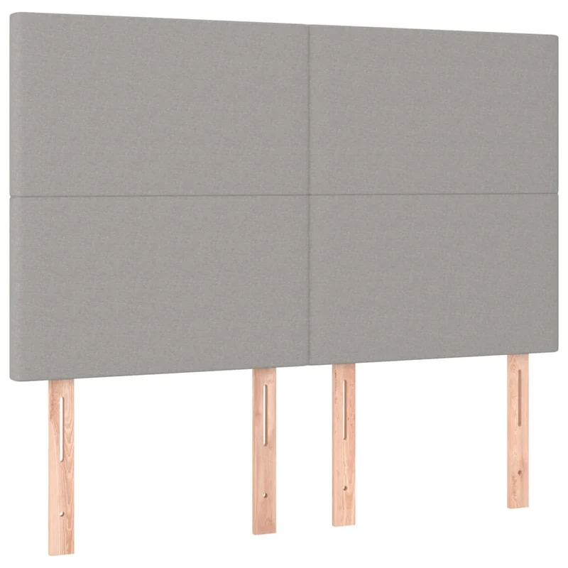 Tête de lit accessoire couchage chambre à coucher meuble à LED 144 x 5 x 118/128 cm tissu gris clair TDL0201411