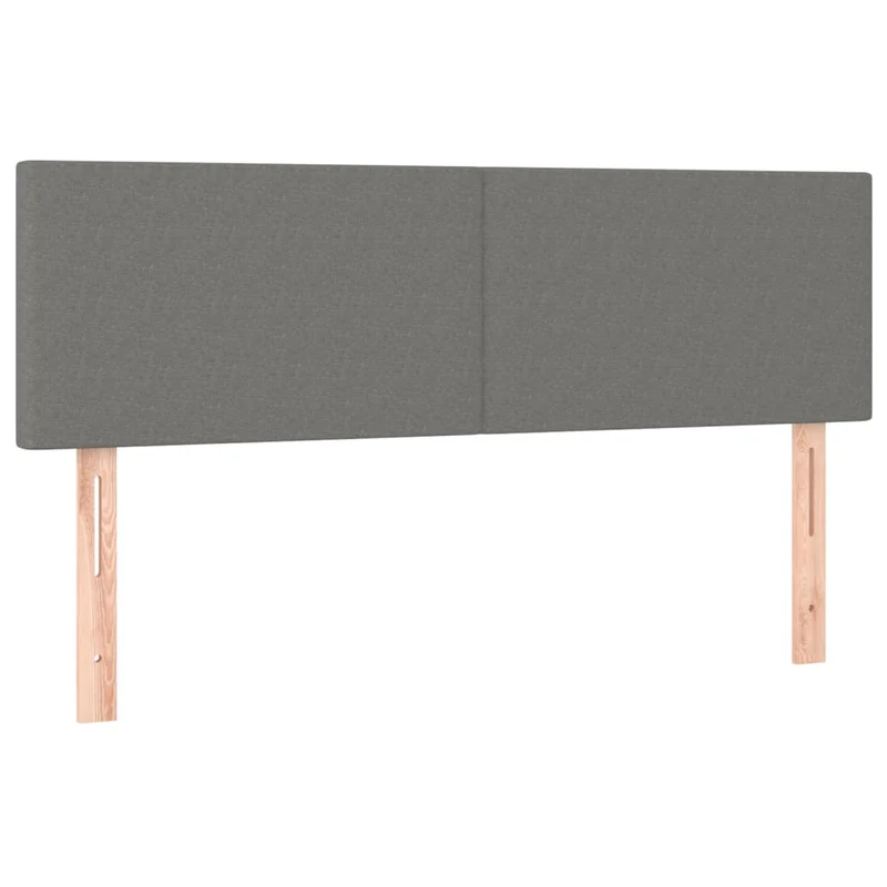 Tête de lit accessoire couchage chambre à coucher meuble à LED 144 x 5 x 78/88 cm tissu gris foncé TDL0201152