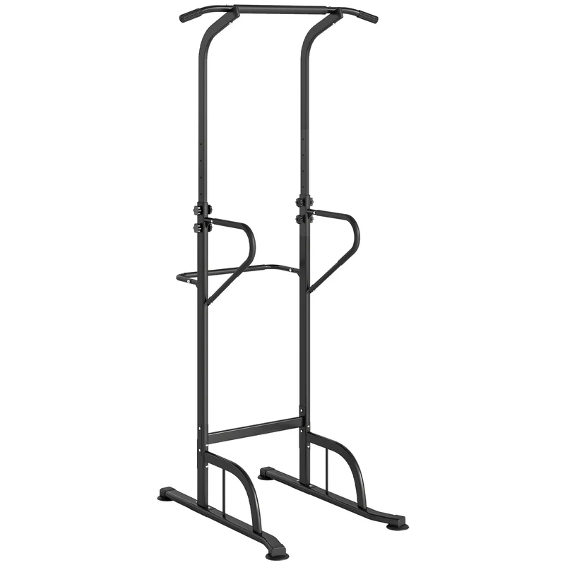 Station de musculation multifonction domestique 98 x 102 x 180-212 cm réglable assise rembourrée industriel en acier noir 21_0006786