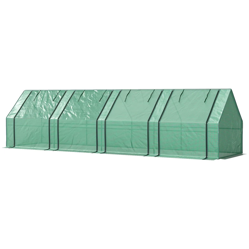 Mini serre tunnel jardin 360 x 90 x 90 cm protection contre le froid et les insectes stable moderne en polyéthylène vert 21_0004084