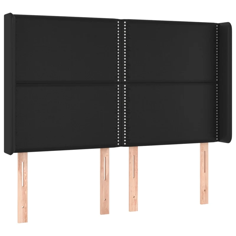 Tête de lit accessoire couchage chambre à coucher meuble à LED 147 x 16 x 118/128 cm synthétique noir TDL0200697
