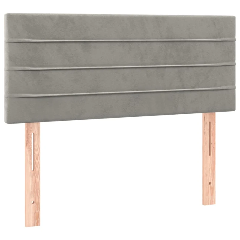 Tête de lit accessoire couchage chambre à coucher meuble à LED 90 x 5 x 78/88 cm tissu velours gris clair TDL0201232