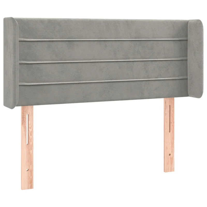 Tête de lit accessoire couchage chambre à coucher meuble à LED 93 x 16 x 78/88 cm tissu velours gris clair TDL0201214