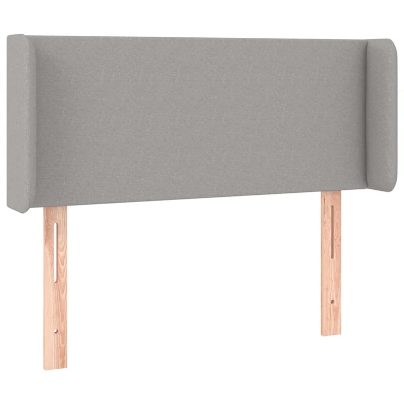 Tête de lit accessoire couchage chambre à coucher meuble à LED 103 x 16 x 78/88 cm tissu gris clair TDL0201423