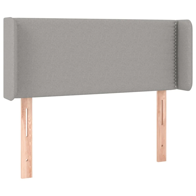Tête de lit accessoire couchage chambre à coucher meuble à LED 103 x 16 x 78/88 cm tissu gris clair TDL0201421