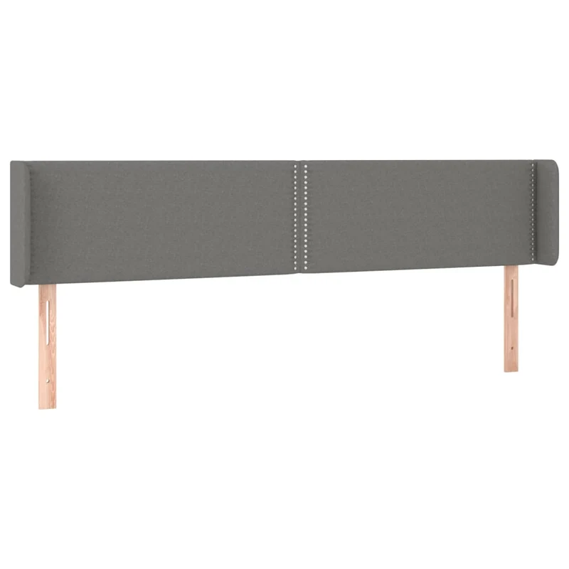 Tête de lit accessoire couchage chambre à coucher meuble à LED 203 x 16 x 78/88 cm tissu gris foncé TDL0201058
