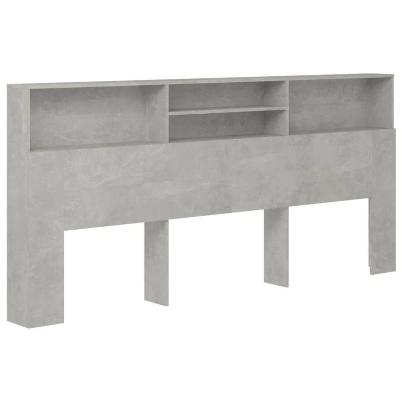 Tête de lit avec rangement accessoire de lit table de chevet étagère 220 x 19 x 103,5 cm MDF gris TDL0200029