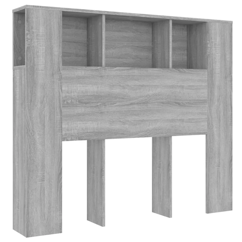 Tête de lit avec rangement accessoire de lit table de chevet étagère 120 x 18,5 x 104,5 cm MDF gris TDL0200012