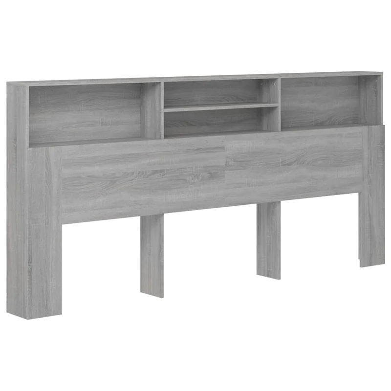 Tête de lit avec rangement accessoire de lit table de chevet étagère 220 x 19 x 103,5 cm MDF gris TDL0200001