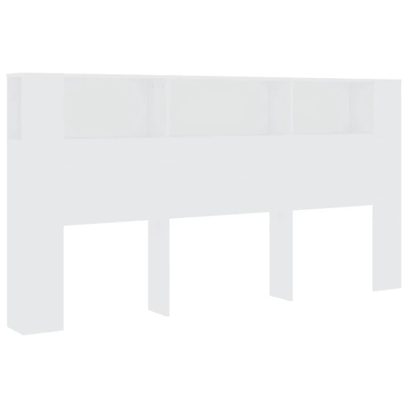 Tête de lit avec rangement accessoire de lit table de chevet étagère 200 x 18,5 x 104,5 cm MDF blanc TDL0200102