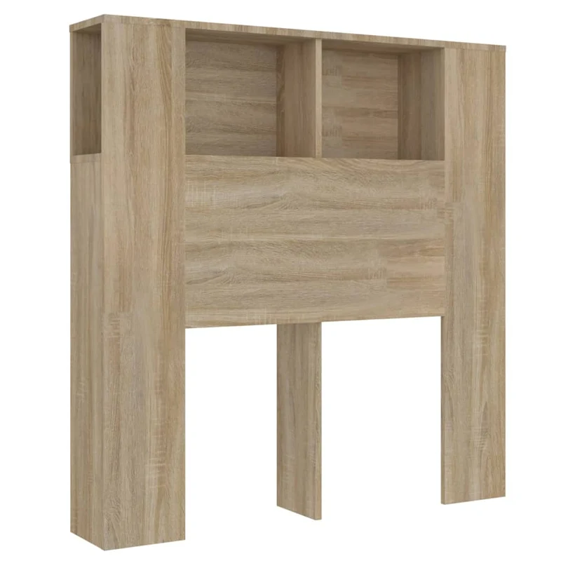 Tête de lit avec rangement accessoire de lit table de chevet étagère 100 x 18,5 x 104,5 cm MDF couleur chêne TDL0200054