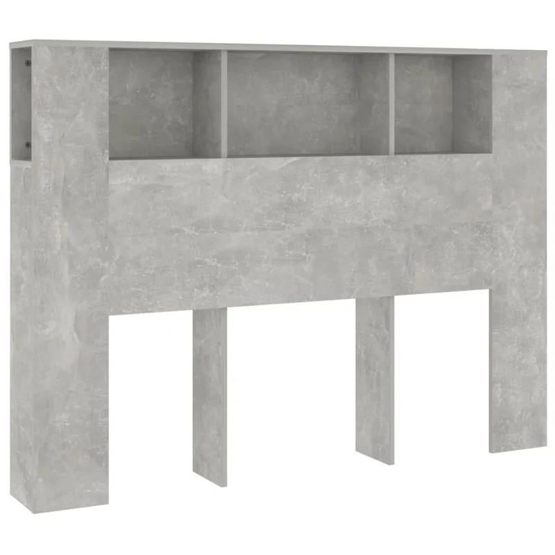 Tête de lit avec rangement accessoire de lit table de chevet étagère 140 x 18,5 x 104,5 cm MDF gris TDL0200038