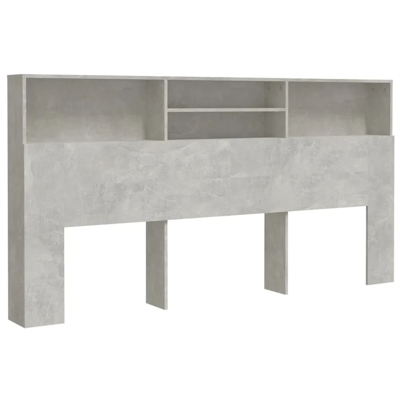 Tête de lit avec rangement accessoire de lit table de chevet étagère 200 x 19 x 103,5 cm MDF gris TDL0200031