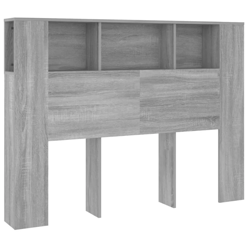 Tête de lit avec rangement accessoire de lit table de chevet étagère 140 x 18,5 x 104,5 cm MDF gris TDL0200010