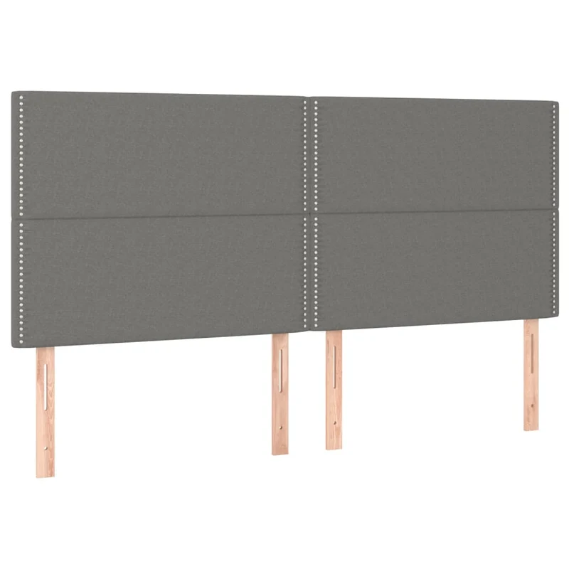 Tête de lit accessoire couchage chambre à coucher meuble en 4 parties 100 x 5 x 78/88 cm tissu gris foncé TDL0206023